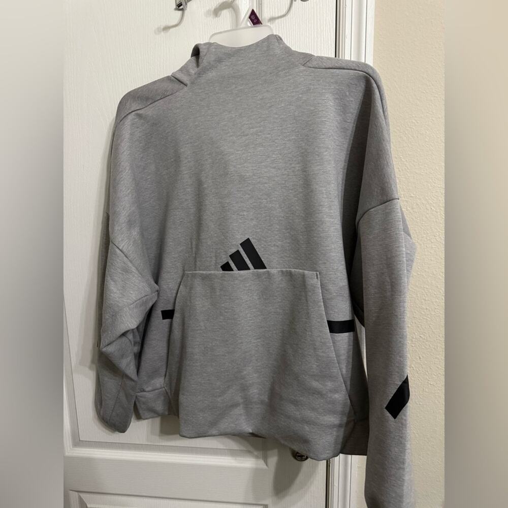 Adidas Gray Hoodie with Black Accents